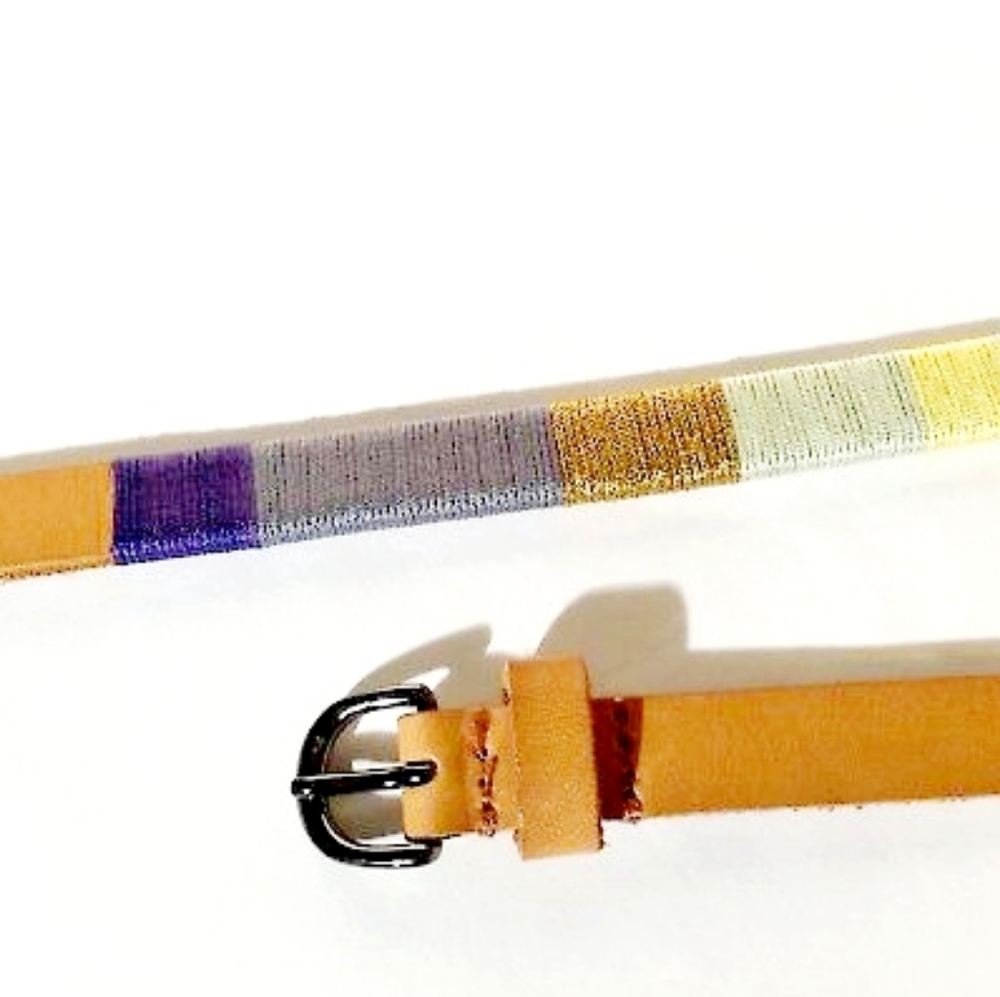 J CREW Metallic Threaded Skinny Belt NWOT - Picture 4 of 15